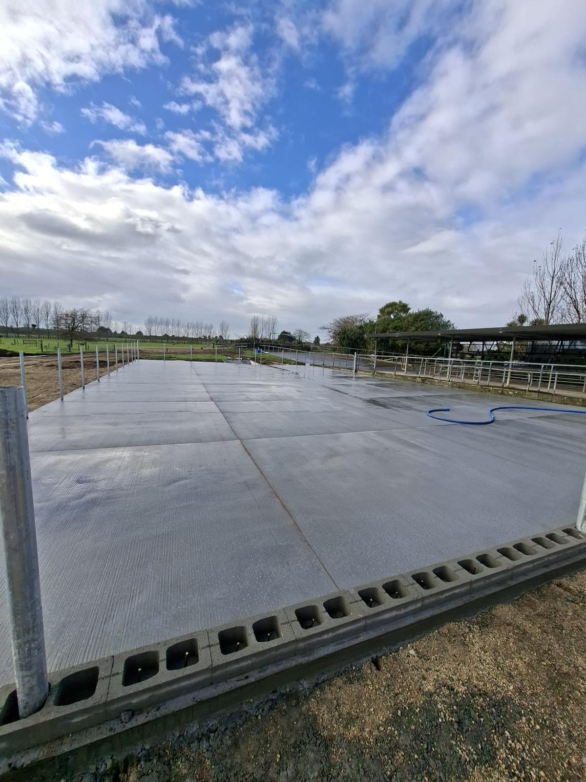 Site preparation for a concrete farm pad in Paengaroa