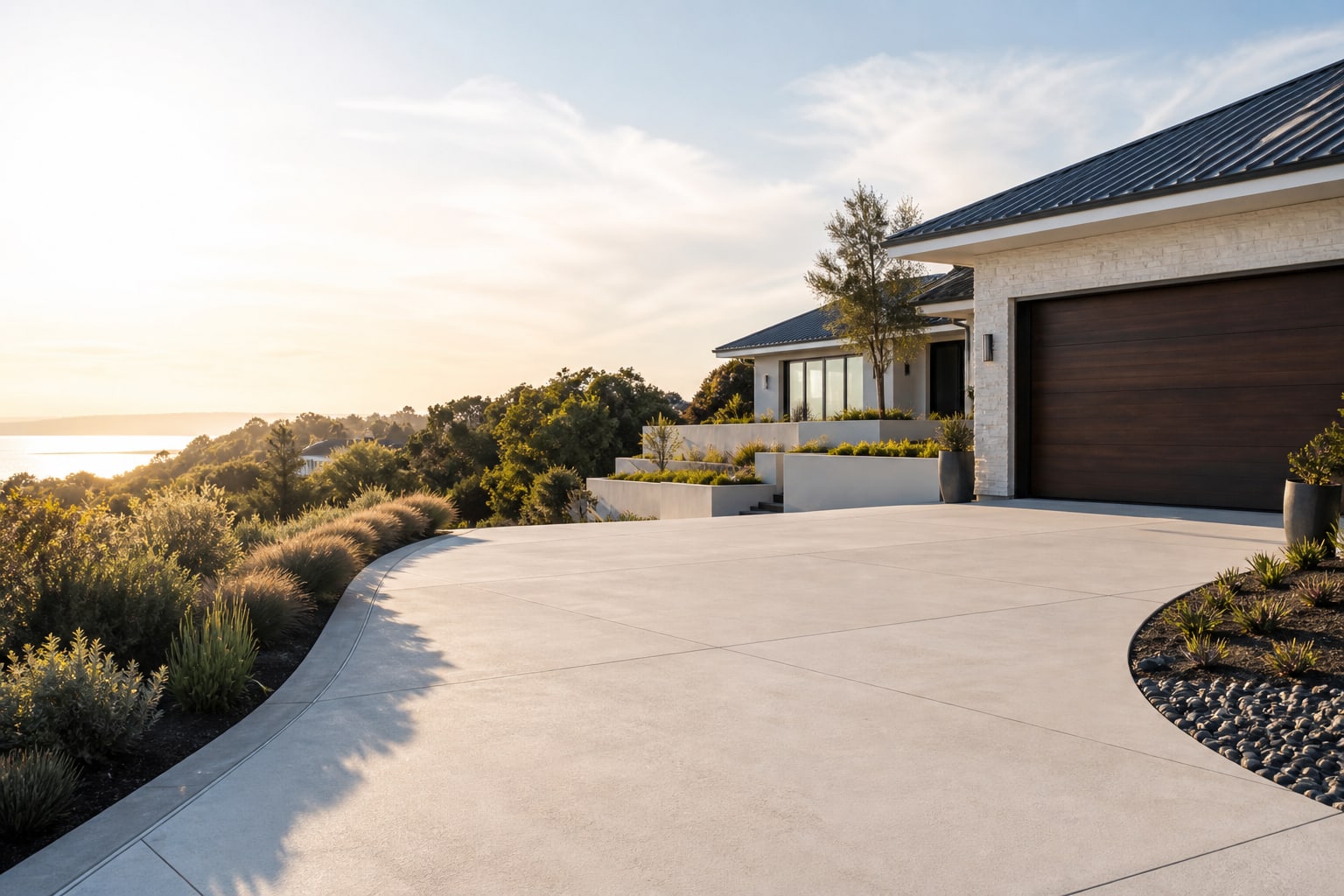 Premium Tauranga concrete driveway and hardscaping project