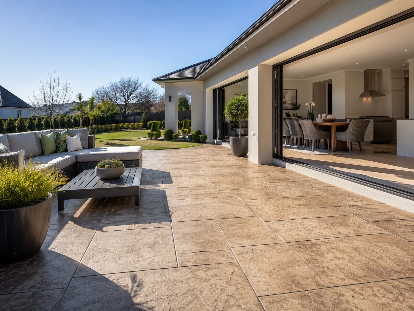 Finished patio and garden pathway