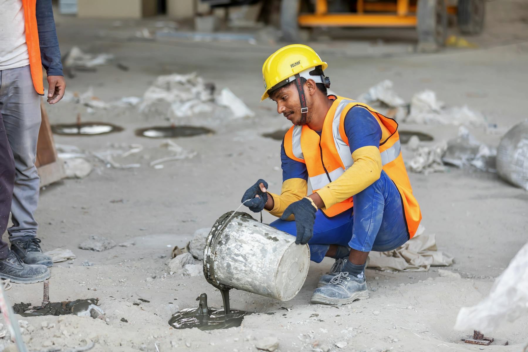 Concrete crack repair site preparation in Tauranga